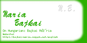 maria bajkai business card